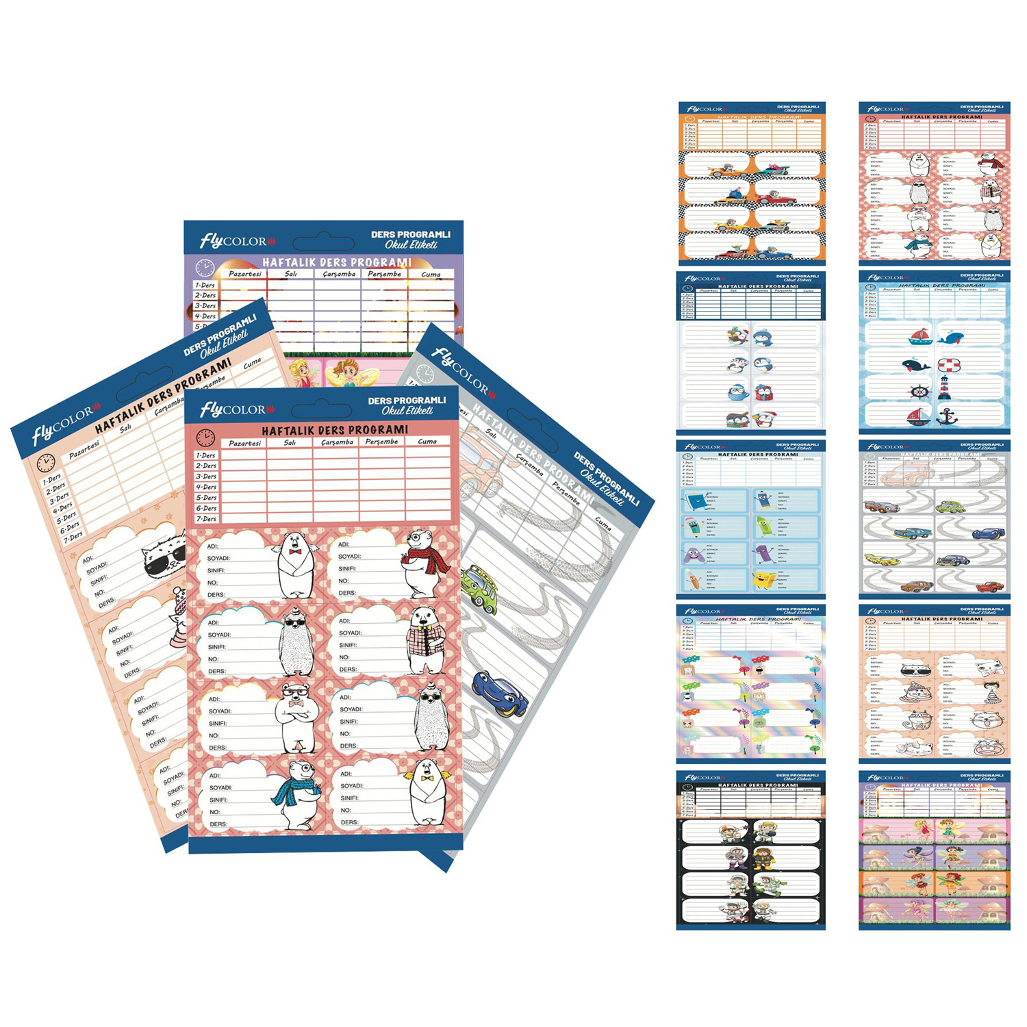 FLY DERS PROGRAMLI OKUL ETİKETİ 24 ADET