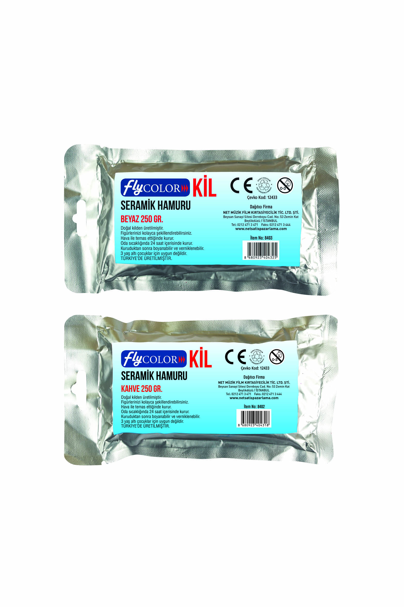 FLY SERAMİK HAMURU KİL BEYAZ 250 GR